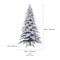 Haute Decor 7 Ft. Holland Snow PE Fir Tree with Warm White T5 LED Lights, Foot Pedal & Quick Shape - Easy Shape Artificial Pre-Lit Flocked Christmas Tree